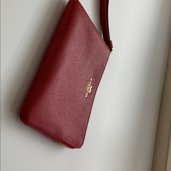 Coach Women's Red Corner Zip Wristlet - Picture 7 of 7
